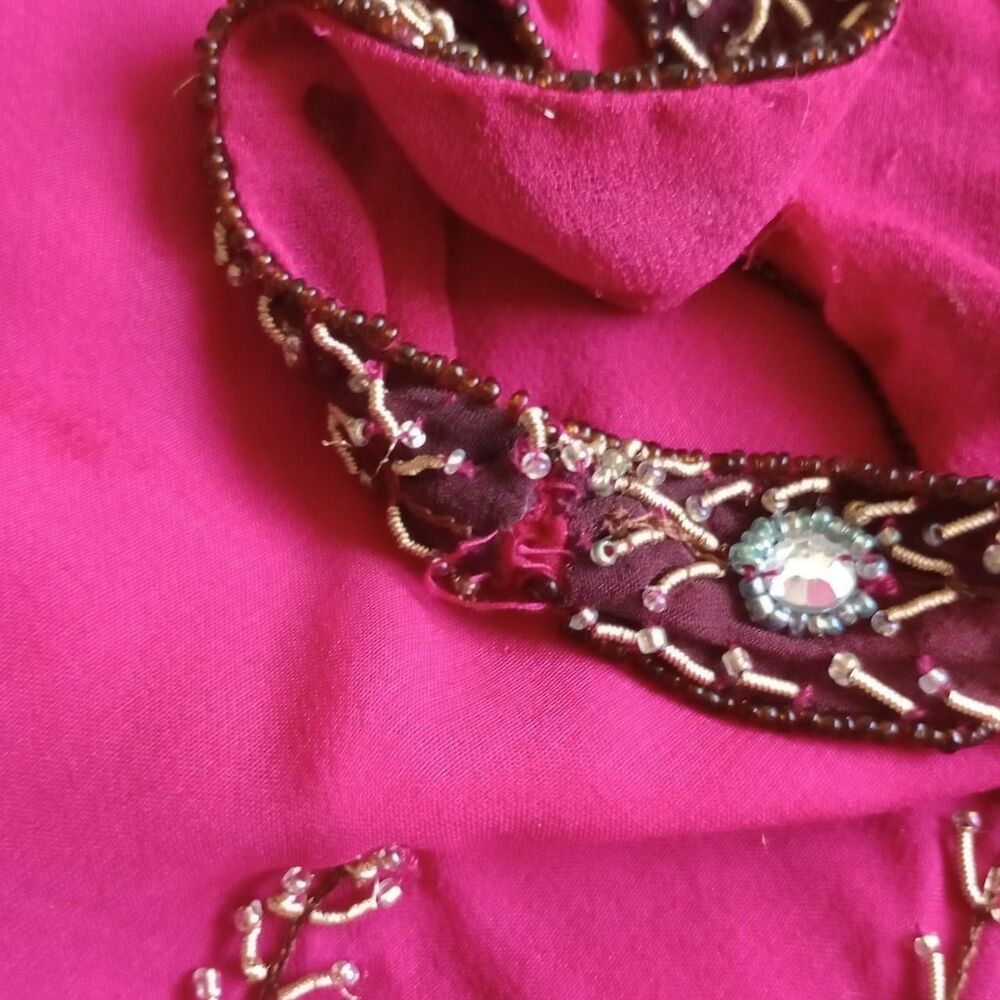 Y2K Aftershock Ombré Silk Beaded Floral Fairy Top - Picture 7 of 8